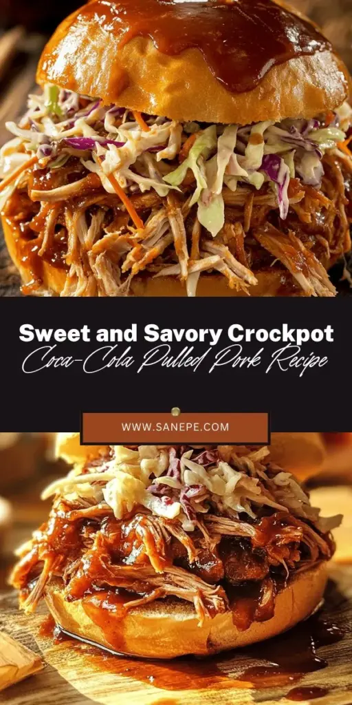 Discover the mouthwatering flavor of Crockpot Coca-Cola Pulled Pork! This easy recipe combines tender pork shoulder with the unique sweetness of Coca-Cola, resulting in a juicy, flavorful dish that's perfect for any occasion. Ideal for family dinner or gatherings, serve it on buns with coleslaw or as a taco filling for a delicious twist. Don't miss out on this crowd-pleaser! #CrockpotPulledPork #CocaColaRecipe #SlowCooker #PulledPork #DeliciousDinners