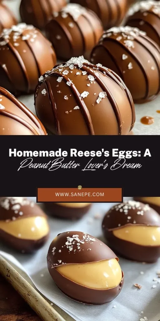 Indulge in the nostalgic flavors of Reese’s Eggs with this homemade Reese’s Eggs Delight recipe! Perfect for peanut butter lovers, these delightful treats feature a creamy peanut butter filling coated in smooth chocolate. Not only can you customize the sweetness, but you’ll also enjoy the fun of making them from scratch. Treat yourself or share them during the holidays! #ReesesEggs #HomemadeTreats #PeanutButterLovers #EasterSweets #BakingJoy