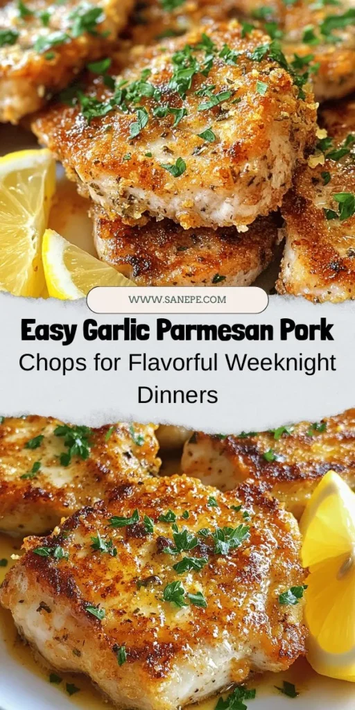 Discover the irresistible Garlic Parmesan Pork Chops that bring gourmet flair to your dining table! This recipe combines juicy bone-in pork chops with a crunchy, flavorful coating of garlic, fresh parsley, and Parmesan cheese. Perfect for family dinners or impressing guests, these chops are simple to prepare and burst with flavor. Dive into this easy-to-follow guide to create a delicious, satisfying meal. #GarlicParmesan #PorkChops #EasyRecipes #DinnerIdeas #HomeCooking #Foodie