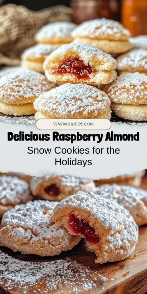 Discover the joy of baking this holiday season with Raspberry-Filled Almond Snow Cookies! These delightful treats feature a tender, nutty almond exterior and a luscious raspberry jam center, making them a standout addition to any cookie platter. Perfect for gluten-free diets, these cookies are both delicious and nutritious. Follow our easy step-by-step recipe and share the sweetness with loved ones! #Baking #HolidayCookies #RaspberryJam #AlmondFlour #GlutenFree #SweetTreats