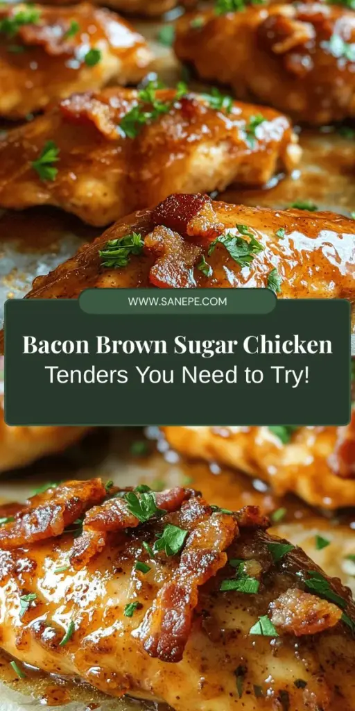 Indulge in the tantalizing flavors of Bacon Brown Sugar Chicken Tenders! This recipe combines crispy bacon with a sweet brown sugar glaze for the perfect balance of savory and sweet. Ideal for family dinners, game day, or potlucks, these tenders are sure to impress! Easy to make and utterly delicious, you’ll find yourself going back for seconds! Get ready to elevate your chicken tender game. #ChickenTenders #Bacon #ComfortFood #Recipe #SweetAndSavory #Foodie #Delicious