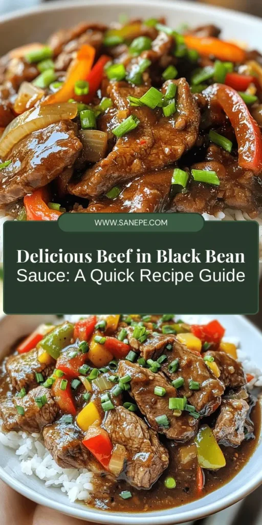 Indulge in the deliciousness of Savory Beef in Black Bean Sauce, a classic Chinese dish that’s perfect for any occasion. This quick stir-fry features tender beef, vibrant vegetables, and a rich, umami-packed black bean sauce. Simple to prepare and bursting with flavor, it pairs beautifully with rice or noodles. Impress your family and friends with this easy recipe that harmonizes taste and texture for a satisfying meal! #BeefInBlackBeanSauce #EasyRecipes #ChineseCuisine #StirFry #HomeCooking #DinnerIdeas