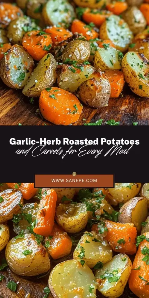 Elevate your meals with this easy and delicious Garlic-Herb Roasted Potatoes and Carrots recipe! Packed with vitamins and bursting with flavor, these vibrant roasted veggies complement any dish, from festive feasts to weeknight dinners. Discover how the aromatic blend of garlic, fresh herbs, and the natural sweetness of baby carrots transforms simple ingredients into a savory delight. Perfect for any occasion! #RoastedVegetables #HealthyRecipes #SideDishes #GarlicHerbPotatoes #VegetarianCooking