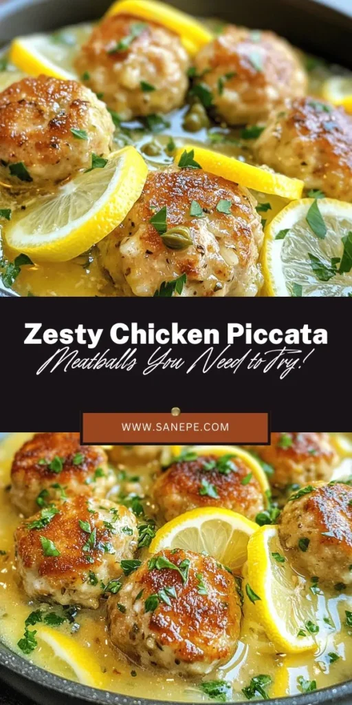 Discover a delightful twist on a classic favorite with Chicken Piccata Meatballs. These zesty meatballs are made with lean ground chicken, fresh herbs, and a tangy lemon-caper sauce. Perfect for any occasion, they can be served on their own, over pasta, or in a sub sandwich, making them an incredibly versatile dish. Enjoy a healthy and flavorful meal that will impress your family and friends! #ChickenPiccata #Meatballs #HealthyEating #ItalianRecipes #CookingAtHome #MealPrep #ComfortFood