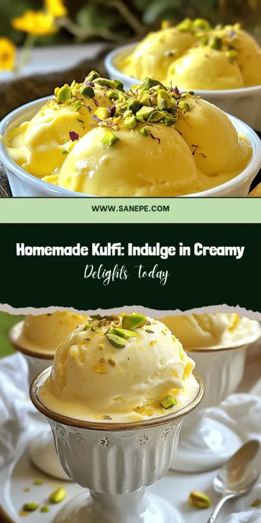 Indulge in the enchanting world of homemade kulfi ice cream with our easy recipe! This traditional Indian dessert is rich, creamy, and flavored with aromatic spices like cardamom and saffron. Dive into the step-by-step guide to create this nostalgic treat at home, bringing a touch of India to your dessert table. Perfect for gatherings or a sweet escape on hot days, kulfi offers a luscious experience unlike any other frozen dessert. #Kulfi #HomemadeDesserts #IndianCuisine #IceCreamLovers #SweetTreats #Foodie #DessertRecipes #CreamyDelight