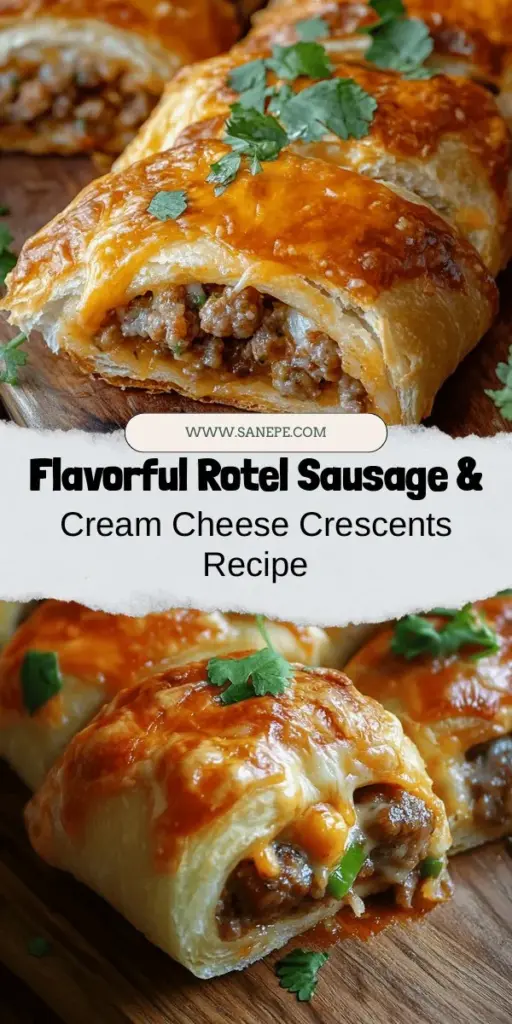 Discover the ultimate appetizer with Rotel Sausage & Cream Cheese Crescents! These savory bites feature spicy sausage, creamy cheese, and zesty Rotel tomatoes, all wrapped in flaky crescent dough. Perfect for parties, game nights, or cozy gatherings, they’re easy to prepare and sure to impress. Bake them fresh before serving for a crowd-pleasing dish that brings everyone back for seconds. Try this flavor-packed recipe today! #Appetizers #CrescentRolls #GameDaySnacks #PartyFood #EasyRecipes #RotelCrescentBites