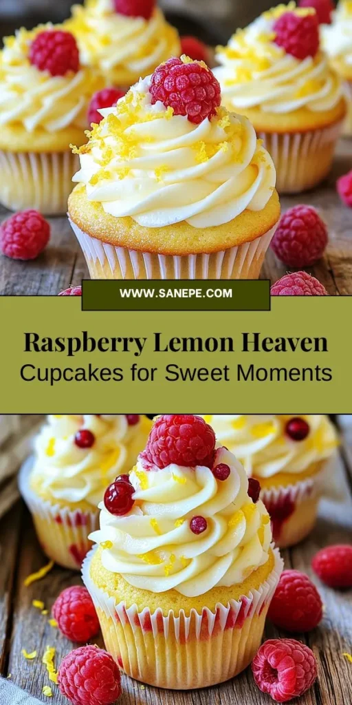 Discover the joy of baking with these Raspberry Lemon Heaven Cupcakes! Bursting with tangy lemon and fresh raspberries, these cupcakes are a perfect blend of flavors that's sure to impress at any gathering. Easy to make and beautifully decorated with lemon cream cheese frosting, they're perfect for parties or quiet evenings at home. Elevate your dessert game and create sweet memories with this delightful recipe! #Cupcakes #Baking #Desserts #RaspberryLemon #HomemadeTreats #SweetTooth