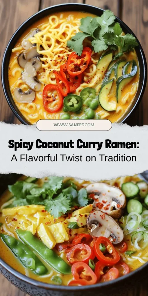 Dive into the delicious world of Spicy Coconut Curry Ramen! This recipe effortlessly blends the rich creaminess of coconut curry with the savory depth of traditional ramen, creating a dish that's both comforting and invigorating. Fresh vegetables and aromatic spices make it a healthy choice too! Perfect for impressing dinner guests or cozying up on a cool night. Get ready for a culinary adventure! #CurryRamen #HomeCooking #HealthyRecipes #Foodie #ComfortFood