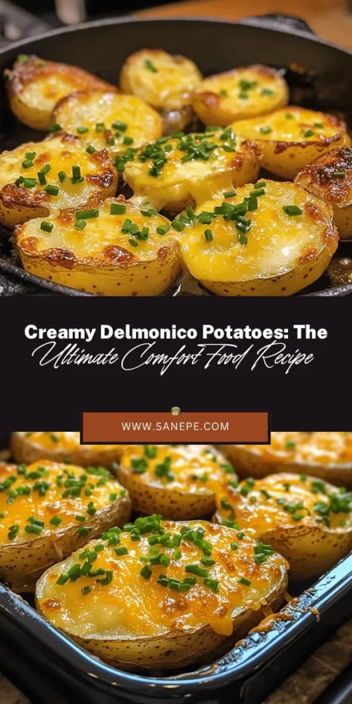 Indulge in the creamy, cheesy goodness of Delmonico potatoes, a comfort food classic that's sure to impress at any family gathering! This rich dish, featuring Yukon Gold potatoes, heavy cream, Gruyère, and sharp cheddar, offers a delightful taste experience that pairs perfectly with roasted meats or grilled vegetables. Elevate your next meal with this nostalgic recipe! #DelmonicoPotatoes #ComfortFood #CheesyGoodness #RecipeIdeas #HomeCooking #PotatoLovers