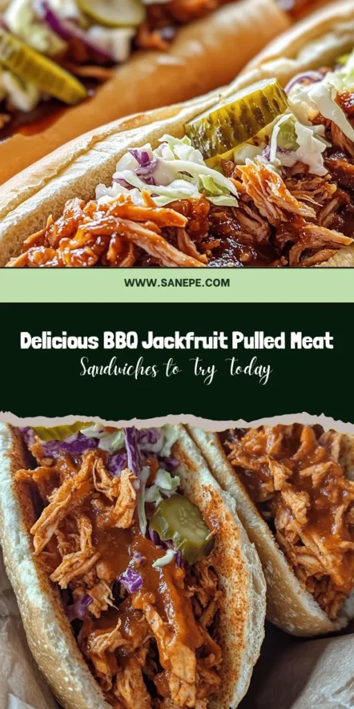 Discover the delicious world of BBQ Jackfruit Pulled Meat Sub Sandwiches, a plant-based delight that will satisfy any palate! With flavorful jackfruit mimicking the texture of pulled pork, these sandwiches are perfect for vegans and curious meat-lovers alike. Packed with fiber, vitamins, and a smoky BBQ sauce, they not only taste great but also promote a sustainable lifestyle. Elevate your meals with this guilt-free option! #Jackfruit #VeganRecipes #BBQPulledJackfruit #PlantBasedEating #HealthyEating #SustainableLiving