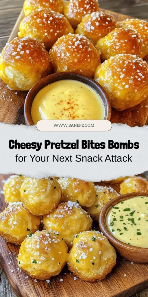 Craving a snack that delivers comfort and flavor? Try these Cheesy Pretzel Bites Bombs! With a warm, chewy exterior and a gooey cheddar center, these bites are perfect for parties, movie nights, and game days. Easy to make, they elevate classic pretzel bites into a crowd-pleaser that everyone will love. Serve with a side of creamy cheddar sauce for the ultimate treat! #CheesyPretzelBites #SnackTime #PartyFood #ComfortFood #HomemadeSnacks #FoodieFavorites