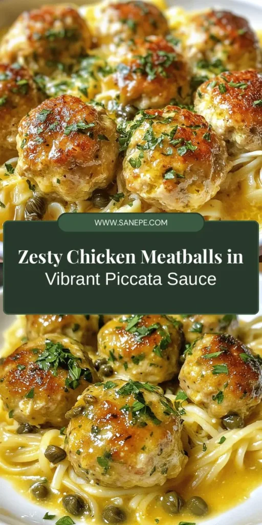 Zesty Chicken Meatballs with Piccata Sauce Recipe - Sanepe Recipes