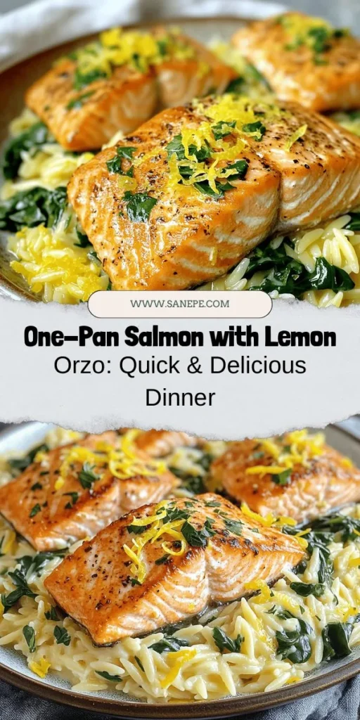 Discover the deliciousness of One Skillet Salmon with Lemon Orzo! This Mediterranean-inspired dish brings together tender salmon, refreshing lemon-infused orzo, and nutritious spinach, all made in one pan for easy cleanup. Packed with protein, whole grains, and essential vitamins, it's perfect for your weeknight dinners. Elevate your culinary experience with this simple yet flavorful recipe. Try it today! #SalmonRecipe #OneSkilletMeal #MediterraneanCuisine #HealthyDinner #Foodie #EasyRecipes