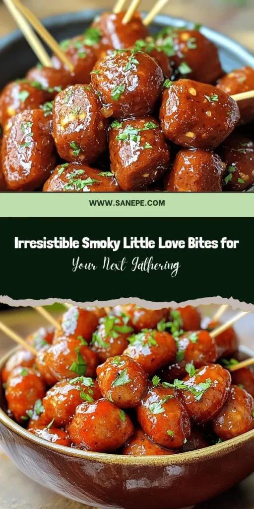 Discover the ultimate crowd-pleaser with Smoky Little Love Bites! These delightful appetizers combine sweet grape jelly, tangy barbecue sauce, and tender Little Smokies sausages for an irresistible flavor explosion. Perfect for any gathering, they’re easy to make and guaranteed to impress guests. Serve them at your next party, and watch how quickly they disappear! Don't miss out on this delicious recipe! #Appetizer #PartyFood #SmokyLittleLoveBites #CookingAtHome #RecipeIdeas #Yummy