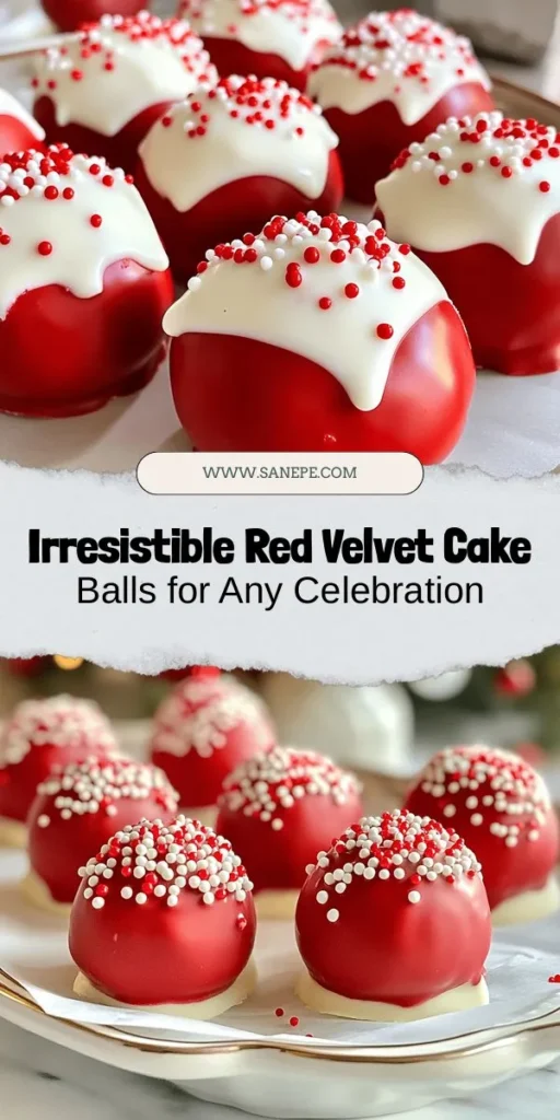 Indulge in the rich and vibrant world of red velvet! These heavenly red velvet cake balls combine sweet, velvety cake with creamy frosting, all encased in a smooth chocolate coating. Perfect for birthdays, holidays, or just satisfying a sweet craving, they are both easy to make and a feast for the eyes. Get inspired to create these delightful treats for your next gathering! #RedVelvet #CakeBalls #Baking #DessertRecipes #SweetTreats #PartyFood #HomemadeGoodness