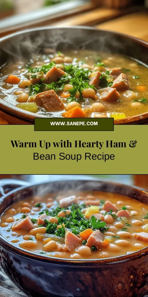 Warm up with a comforting bowl of Hearty Ham & Bean Soup! This classic recipe blends diced ham, creamy beans, and aromatic vegetables into a nourishing dish perfect for chilly nights. Packed with protein and fiber, it’s both satisfying and healthy. Discover tips for selecting the best ingredients and step-by-step cooking instructions to create this delicious soup that will become a family favorite. #HamandBeanSoup #ComfortFood #HealthyEating #HomemadeSoup #RecipeShare