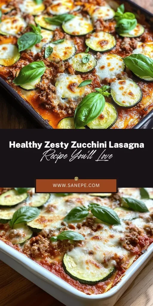 Discover a deliciously healthy spin on a classic favorite with Zesty Zucchini Lasagna featuring ground turkey! This recipe swaps traditional pasta for thinly sliced zucchini, cutting carbs while boosting nutrients. Packed with lean protein, rich crushed tomatoes, and a blend of creamy cheeses, it’s a guilt-free indulgence perfect for family dinners or meal prep. Enjoy a satisfying meal that supports your health goals! #HealthyEating #ZucchiniLasagna #LowCarbRecipes #GroundTurkey #ComfortFood