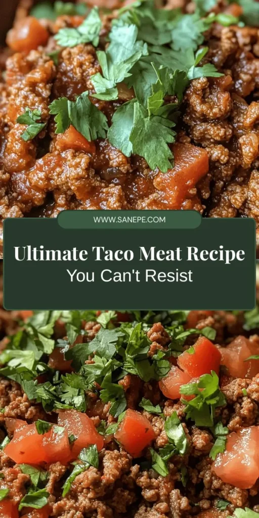 Discover the joy of making the ultimate taco meat with our easy step-by-step guide! Elevate your taco nights with a flavorful base that can be used for tacos, burritos, nachos, and more. With simple ingredients like ground beef or turkey, fresh herbs, and a blend of spices, you’ll create a delicious centerpiece for any meal. Perfect for gatherings or family dinners! #TacoNight #Homemade #Cooking #TacoMeat #Foodie #Recipe #Delicious #ComfortFood