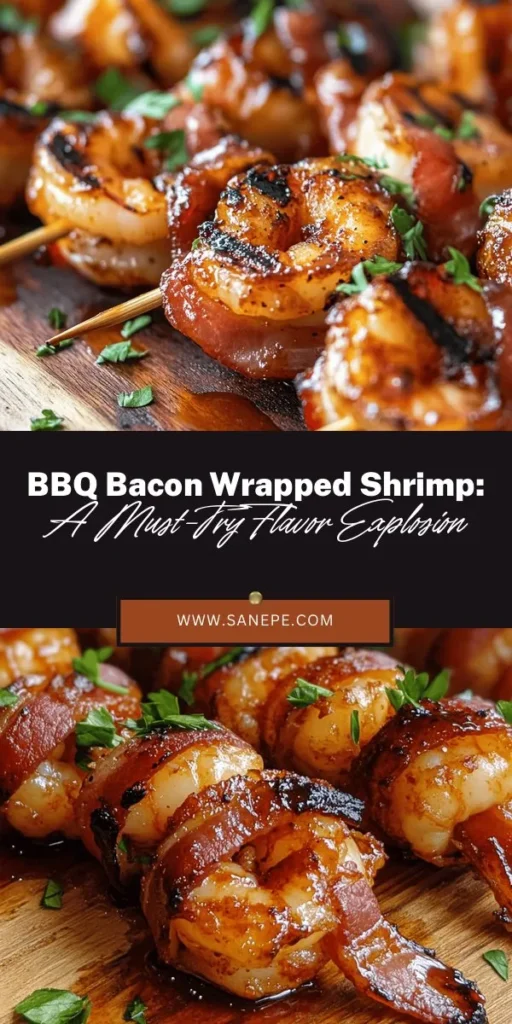 Discover the deliciousness of BBQ Bacon Wrapped Shrimp—a perfect blend of savory bacon and tender shrimp, glazed with your favorite BBQ sauce. This dish is an excellent appetizer or main course that will wow your guests at any gathering. With easy prep and grilling techniques, you'll have a mouthwatering meal in no time. Elevate your BBQ game today! #BBQBaconWrappedShrimp #Seafood #Grilling #BBQRecipes #PartyFood #SavoryDelights #AppetizerIdeas