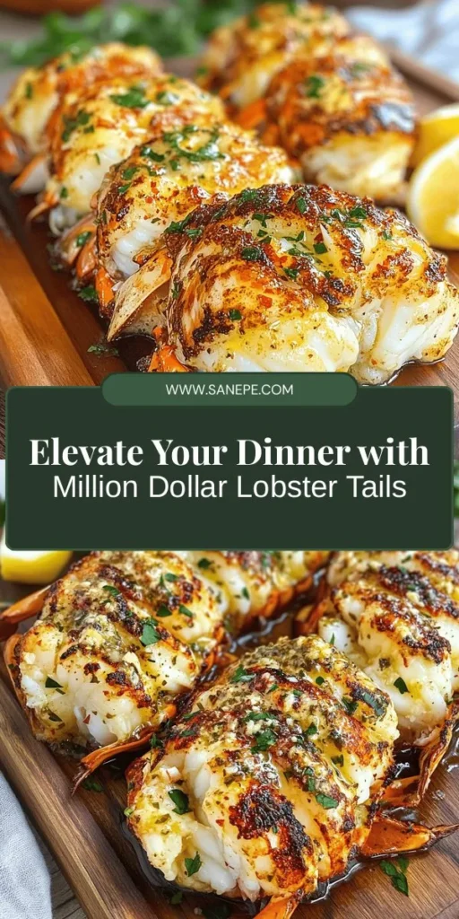 Elevate your dining experience with Million Dollar Lobster Tails & Garlic Herb Butter, a luxurious seafood delight that's perfect for special occasions! This easy, 30-minute recipe combines succulent lobster meat with rich garlic herb butter, making it a showstopper without the fuss. Learn how to pick the best lobster tails, prepare an irresistible garlic herb butter, and impress your guests with stunning presentation ideas. Dive into seafood luxury at home! #LobsterTails #SeafoodRecipe #GourmetCooking #DinnerParty #LuxuryDining #EasyRecipes #Foodie