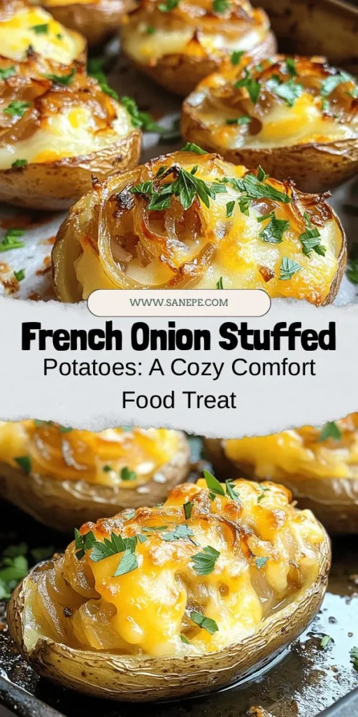 Discover the ultimate comfort food with French Onion Stuffed Potatoes! This delicious fusion combines creamy Gruyère cheese and sweet caramelized onions nestled in fluffy baked potatoes. Perfect for cozy dinners or gatherings, this recipe is surprisingly easy to make and packed with flavor. Elevate your meal with these savory treats that balance indulgence and simplicity. Try it today! #FrenchOnion #StuffedPotatoes #ComfortFood #RecipeIdeas #Foodie #DinnerInspiration #Yum