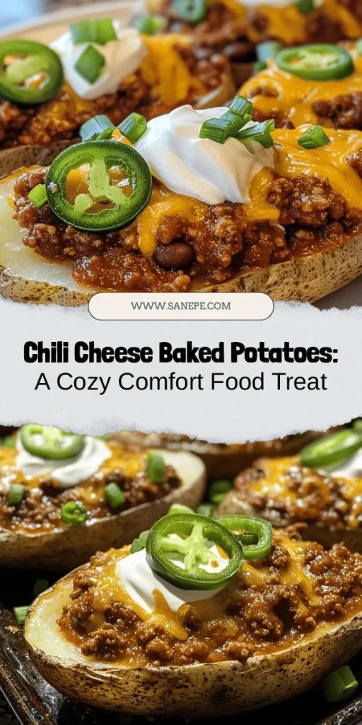 Indulge in the ultimate comfort food with these Chili Cheese Baked Potatoes! This easy recipe combines fluffy baked russet potatoes topped with hearty chili and melted cheddar cheese, creating a satisfying dish perfect for any occasion. With options for customization and dietary preferences, it’s a versatile meal that pleases both families and guests! Discover a delicious way to warm up your dinner table. #ComfortFood #ChiliCheese #BakedPotatoes #EasyRecipes #Foodie #CozyDinner #DeliciousMeals