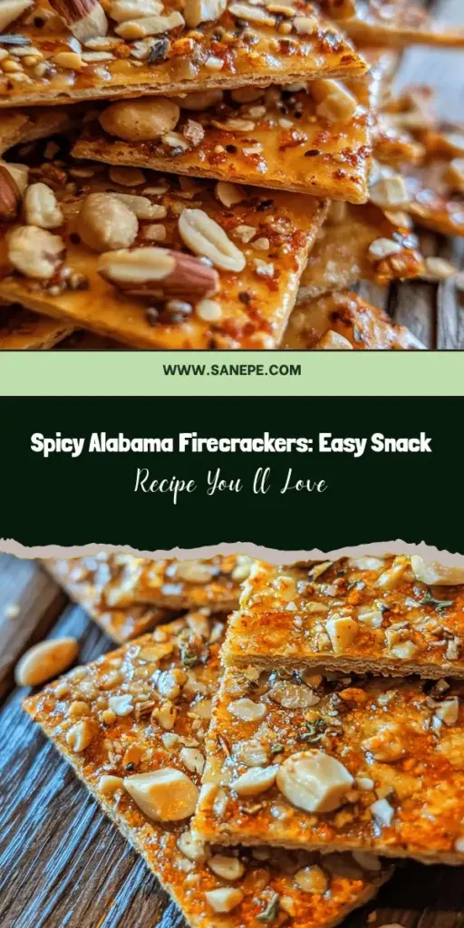 Spice up your snack time with this Easy Alabama Firecracker recipe! These crispy, seasoned Saltine crackers pack a flavorful punch and are perfect for any occasion. Adjust the heat to cater to your taste, making them a hit for gatherings or game days. With simple ingredients and easy steps, you'll impress guests with a deliciously addictive treat. Try them out today! #Snacks #AlabamaFirecrackers #SpicyTreats #HomemadeSnacks #SouthernRecipes