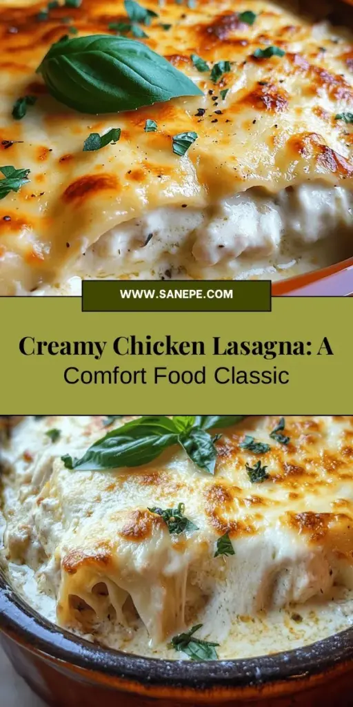 Indulge in the comforting layers of creamy chicken lasagna with white sauce! This delicious twist on a classic dish combines tender ground chicken, fresh spinach, and a rich béchamel sauce, making it perfect for family gatherings or cozy weeknight dinners. Experience the harmony of flavors and textures as you savor each bite. Try this recipe today and bring everyone together around the table! #ChickenLasagna #ComfortFood #EasyRecipes #DinnerInspiration #CulinaryDelight