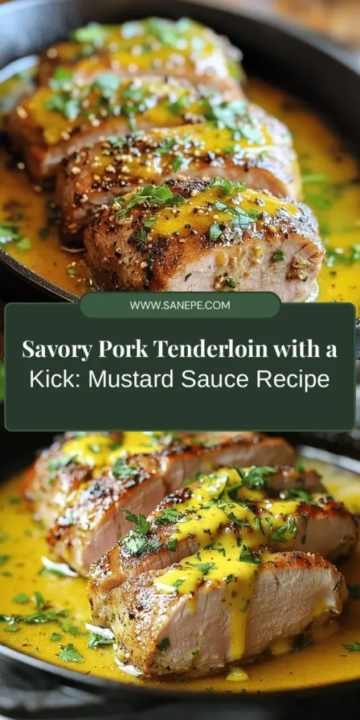 Looking to impress at your next dinner? Try this savory Pork Tenderloin with Zesty Mustard Sauce! This recipe highlights the tender texture of pork and combines it with a tangy and creamy sauce that will delight your taste buds. Perfect for weeknight meals or special occasions, it offers a nutritious option rich in lean protein. Discover how simple ingredients can lead to an unforgettable dish. #PorkTenderloin #DinnerIdeas #HealthyEating #MustardSauce #GourmetCooking