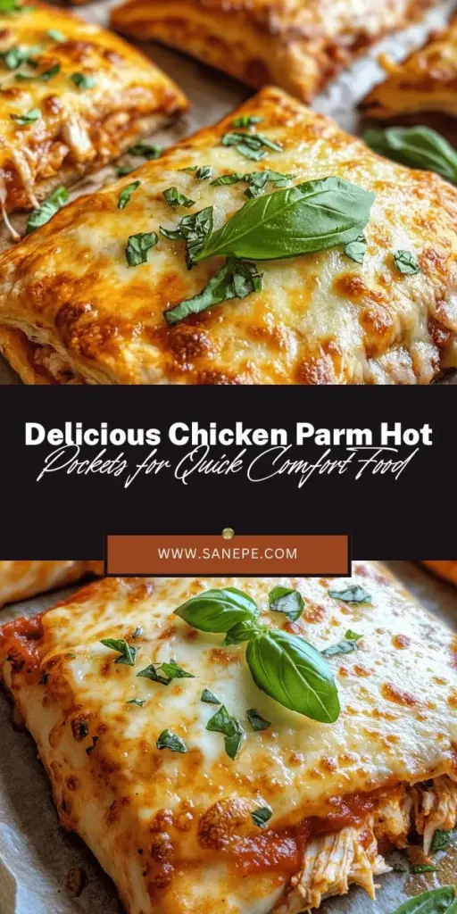 Discover the ultimate comfort food with these Chicken Parm Hot Pockets! Enjoy the classic flavors of crispy breaded chicken, rich marinara, and gooey cheese in a handheld treat that's perfect for busy days or gatherings. Quick and customizable, these hot pockets can be made ahead of time and are sure to become a family favorite. Get inspired to create your own versions packed with flavor and enjoy every bite! #ChickenParm #HotPockets #ComfortFood #EasyRecipes #FamilyMeals