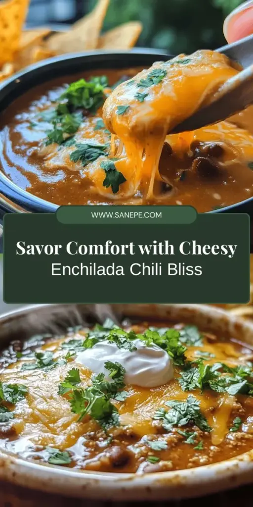 Warm up your dinner table with this delicious Cheesy Enchilada Chili! This comforting dish is a flavorful blend of classic chili and enchilada favorites, complete with gooey melted cheese. Whether you prefer ground turkey or beef, it's easy to customize for any dietary need. Perfect for family dinners or cozy nights, this one-pot recipe simplifies cooking and cleanup. Dive into a bowl of rich flavors and nourishing ingredients! #ChiliRecipe #ComfortFood #OnePotMeal #CheesyEnchilada #FamilyDinner #Foodie