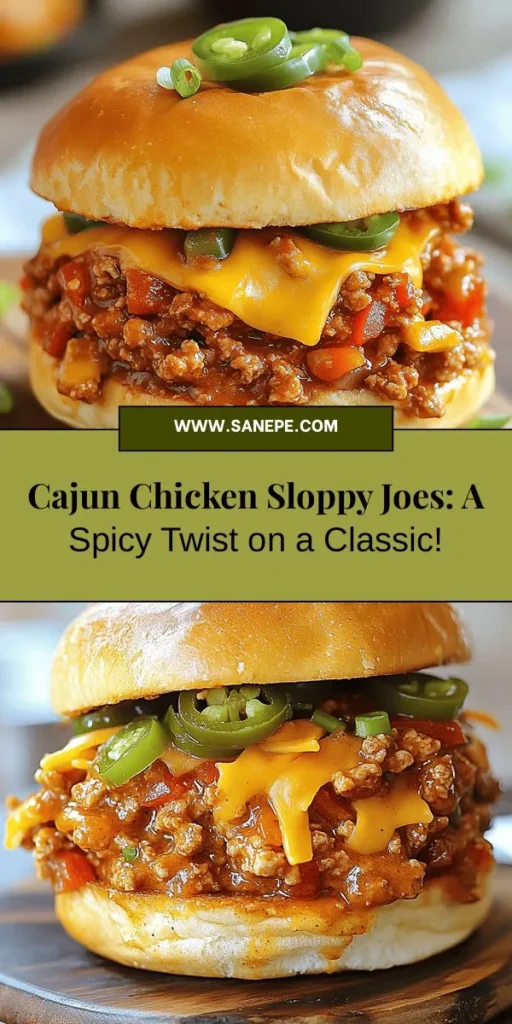 Discover the flavorful twist on a classic favorite with Cajun Chicken Sloppy Joes! This delicious recipe combines lean ground chicken with vibrant Cajun spices, fresh veggies, and your choice of toppings for a hearty meal that's both nutritious and fun to eat. Perfect for family dinners or casual gatherings, these sloppy joes offer a bold taste adventure. Get ready to spice up your next mealtime! #CajunChicken #SloppyJoes #ComfortFood #EasyRecipes #HealthyEating #Foodie