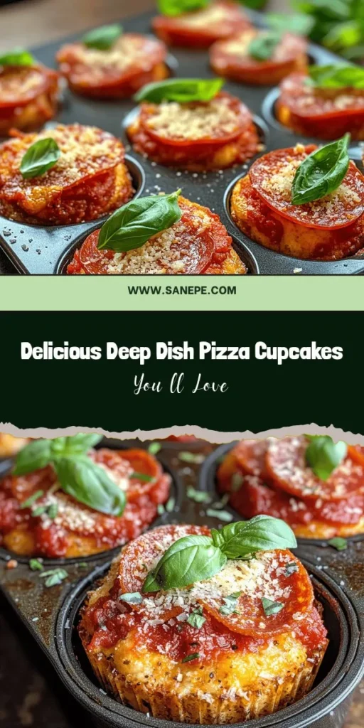 Discover the delicious world of deep dish pizza cupcakes! These inventive treats combine the comforting flavors of pizza with the fun of cupcakes, making them perfect for gatherings or family nights. Customize your fillings, from melty cheese to savory meats, for a tasty twist on a classic favorite. Easy to prepare and sure to impress, these cupcakes elevate your culinary game. Try them today! #DeepDishPizza #CupcakeRecipe #FoodInnovation #PizzaLovers #BakingIdeas #CreativeCooking