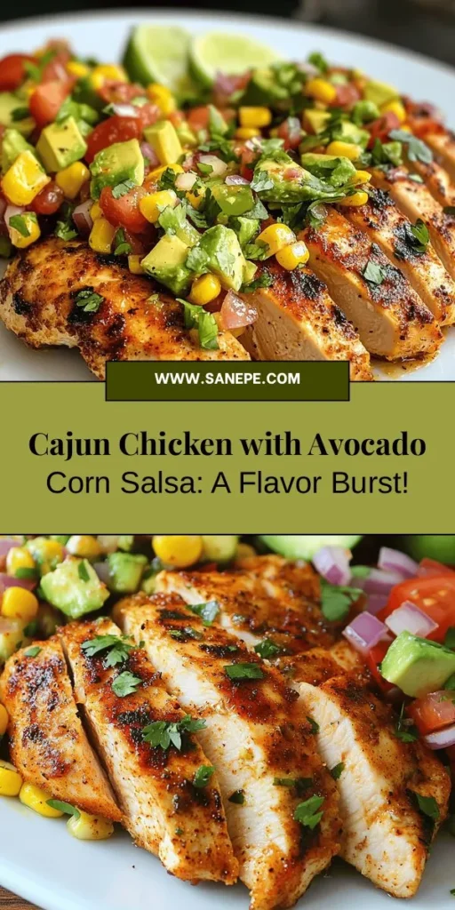 Dive into the delicious world of flavors with Spicy Cajun Chicken accompanied by a refreshing Avocado Corn Salsa. Perfectly seasoned, juicy chicken meets vibrant salsa for a delightful meal that is both visually appealing and satisfying. Learn how to craft this culinary masterpiece in your kitchen with fresh ingredients and simple techniques. This dish is ideal for any occasion! #CajunCuisine #HealthyRecipes #Foodie #HomeCooking #CookingTips #YummyFood #SpicyChicken