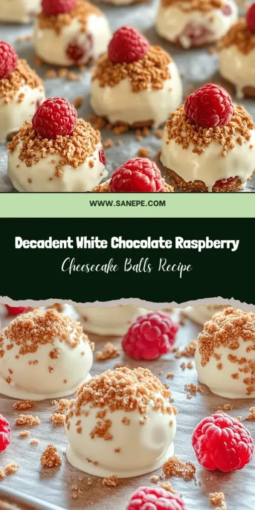 Indulge in the heavenly combination of rich cream cheese, tart raspberries, and sweet white chocolate with these White Chocolate Raspberry Cheesecake Balls. Perfect for any occasion, these bite-sized treats are not only delicious but also visually stunning. Each ball offers a creamy center with a delightful crunch from the graham cracker coating. Simple to make and sure to impress, they’re a must-try dessert! #CheesecakeBalls #Dessert #Baking #SweetTreats #RaspberryDelight #WhiteChocolate