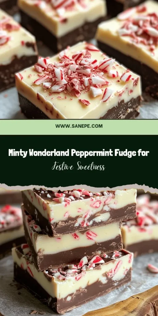 Get ready to brighten up your holidays with Minty Wonderland Peppermint Fudge! This delightful treat combines rich semisweet chocolate, creamy white chocolate, and invigorating peppermint for a festive indulgence. Perfect for gatherings or homemade gifts, this easy recipe will impress everyone. With vibrant colors and bursts of flavor, it's a must-try this season. Get the full recipe and tips to make this indulgent fudge a holiday staple! #PeppermintFudge #HolidayTreats #BakingFun #MintyDelight #HomemadeGifts #FestiveDesserts #SweetTooth