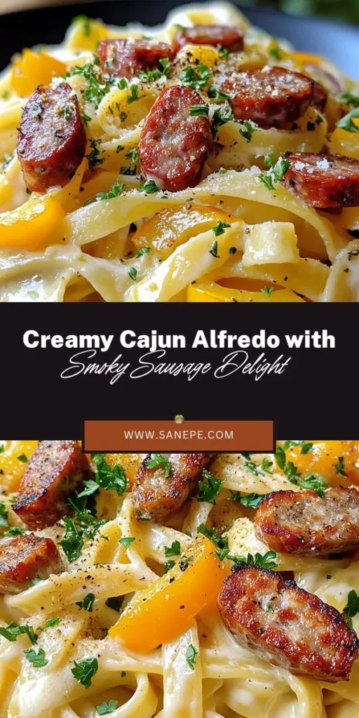 Discover the bold flavors of Cajun cuisine with this Smoked Sausage Cajun Alfredo recipe! A delightful fusion of creamy Italian pasta and spicy Cajun sausage, this dish is perfect for busy weeknights or family gatherings. Using fettuccine, quality sausage, fresh veggies, and a rich Alfredo sauce, each bite is bursting with flavor. Try it today and enjoy a comforting meal that will impress your loved ones! #CajunCuisine #Pasta #ComfortFood #SmokedSausage #CookingIdeas #Foodie #DinnerInspiration