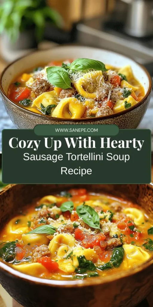 Warm your heart and soul with our Hearty Sausage Tortellini Soup! Perfect for chilly days, this one-pot meal combines savory Italian sausage, tender tortellini, and fresh vegetables for a delicious and nutritious experience. Ready in under an hour, it’s ideal for busy weeknights or cozy weekends. Pair it with crusty bread for the ultimate comfort. Enjoy a bowl and feel the love! #SausageSoup #Tortellini #ComfortFood #SoupSeason #SmoothieBear #HealthyEating