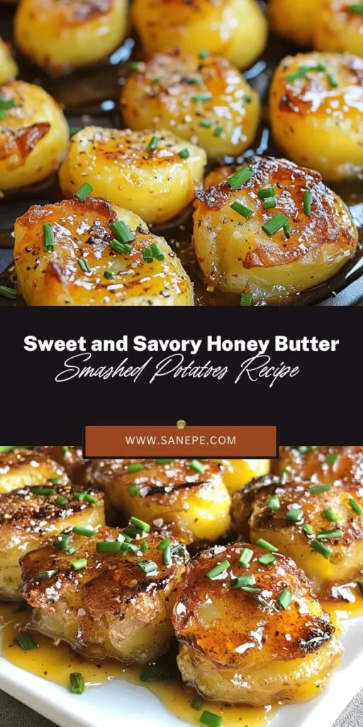 Looking for a unique twist on a classic favorite? Try Honey Butter Smashed Potatoes! This delightful dish combines the creaminess of buttery baby potatoes with the sweetness of honey, creating a perfect balance of flavors. With a crispy texture and comforting aroma, they make an ideal side for any meal. Customize them with your favorite garnishes for a personal touch. Perfect for family dinners or gatherings! #HoneyButterPotatoes #ComfortFood #SmashedPotatoes #SideDish #RecipeIdeas #Foodie