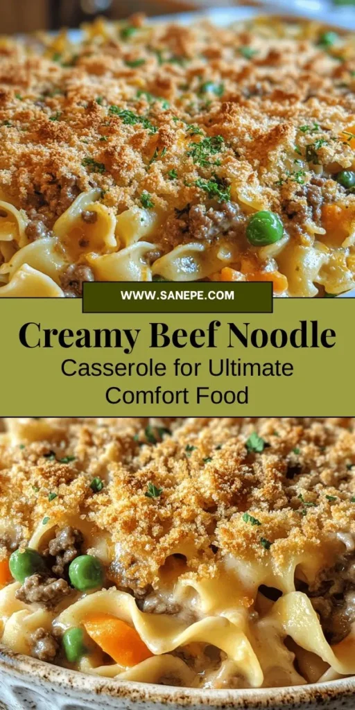 Discover the ultimate comfort food with this Sour Cream Beef Noodle Casserole! Perfect for busy nights or cozy weekends, this hearty dish combines ground beef, creamy sour cream, and egg noodles topped with melted cheese and colorful veggies. It's simple to prepare, satisfying, and sure to please the whole family. Enjoy this indulgent meal that brings everyone together around the dinner table. Try it now! #Casserole #ComfortFood #FamilyDinner #BeefNoodleCasserole #HomeCooking #EasyMeals #WeeknightDinner