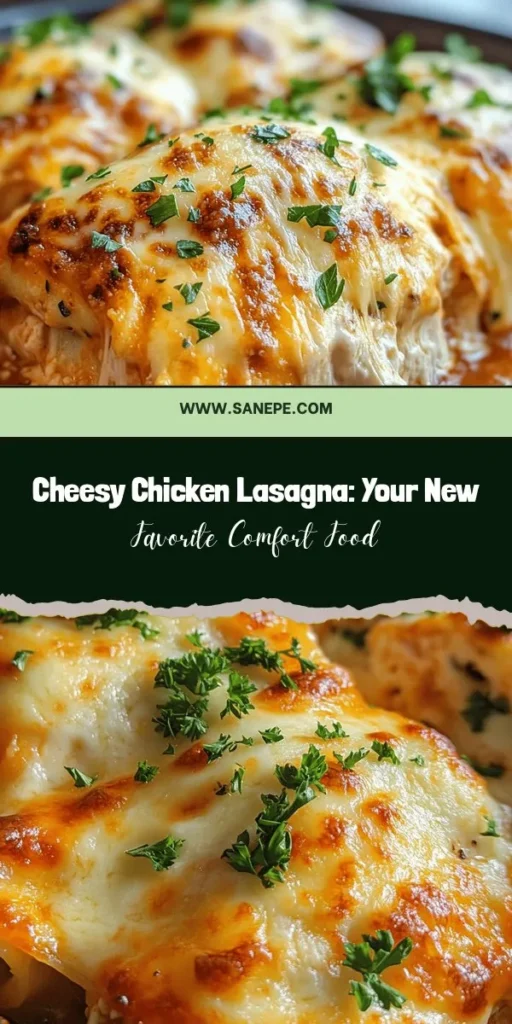 Indulge in the ultimate comfort food with our Cheesy Chicken Lasagna Delight! This mouthwatering recipe layers tender lasagna noodles with creamy ricotta, succulent chicken, and gooey mozzarella for a satisfying meal loved by all. Perfect for family gatherings or a cozy night in, its rich flavors will impress even the pickiest eaters. Try it today and elevate your dining experience! #ChickenLasagna #ComfortFood #CheesyDelights #EasyRecipes #CulinaryAdventures