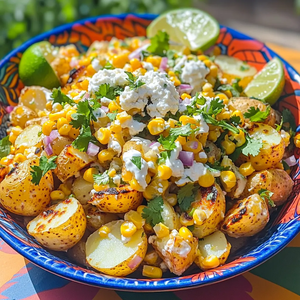 Mexican cuisine is renowned for its vibrant flavors and rich cultural heritage, and one dish that beautifully encapsulates this essence is the Mexican Street Corn Smashed Potato Salad. This unique recipe is a delightful fusion of two beloved staples: creamy potato salad and the iconic Mexican street corn, known as "elote." Traditionally, elote is grilled corn on the cob slathered in a luscious combination of mayonnaise, cheese, spices, and lime juice. This potato salad takes those same bold flavors and transforms them into a refreshing yet comforting side dish that is perfect for summer barbecues, picnics, or any gathering where you want to impress your guests.