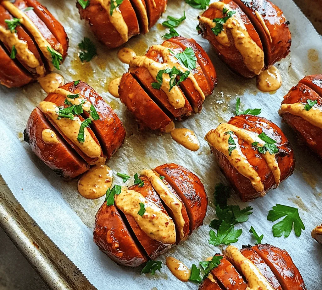 When it comes to easy yet impressive appetizers, few dishes can rival the tantalizing allure of Chipotle Aioli Hasselback Kielbasa Bites. This dish not only promises a delightful combination of flavors but also serves as a perfect centerpiece for your next gathering. Imagine sinking your teeth into tender kielbasa, infused with smoky heat and creamy chipotle aioli, all while enjoying the visual appeal of hasselback-style presentation. The crispy edges and savory interior of these kielbasa bites are sure to grab the attention of your guests, making them an irresistible addition to any party platter.