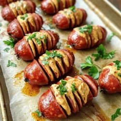 When it comes to easy yet impressive appetizers, few dishes can rival the tantalizing allure of Chipotle Aioli Hasselback Kielbasa Bites. This dish not only promises a delightful combination of flavors but also serves as a perfect centerpiece for your next gathering. Imagine sinking your teeth into tender kielbasa, infused with smoky heat and creamy chipotle aioli, all while enjoying the visual appeal of hasselback-style presentation. The crispy edges and savory interior of these kielbasa bites are sure to grab the attention of your guests, making them an irresistible addition to any party platter.