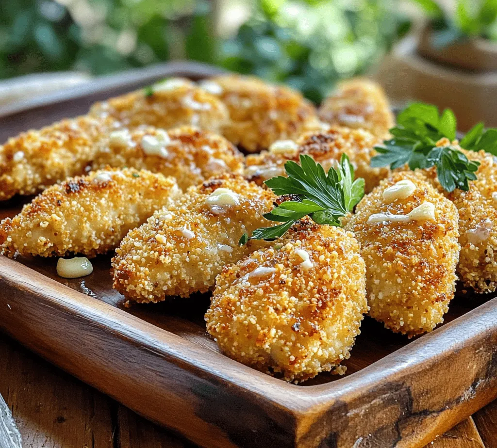 Chicken tenders have long held a special place in family meals and gatherings, cherished for their tender texture and versatility. Whether served at birthday parties, family dinners, or casual gatherings, these delightful bites are a crowd-pleaser for both adults and children alike. In the realm of chicken tenders, the Garlic Parmesan Chicken Tenders recipe stands out, combining the beloved flavors of garlic and Parmesan cheese to create a dish that is as appealing to the palate as it is easy to prepare.