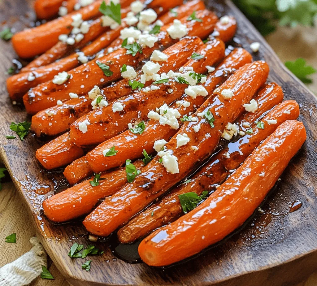 Discover the delightful combination of flavors in our Honey Balsamic Roasted Carrots recipe. This dish transforms simple carrots into a gourmet side that is both visually appealing and delicious. The vibrant orange of the carrots, kissed by the caramelization from roasting, creates a beautiful presentation that can elevate any meal. With a balance of sweetness from honey and tanginess from balsamic vinegar, along with aromatic herbs and the optional creaminess of feta cheese, this recipe is versatile and perfect for any occasion.