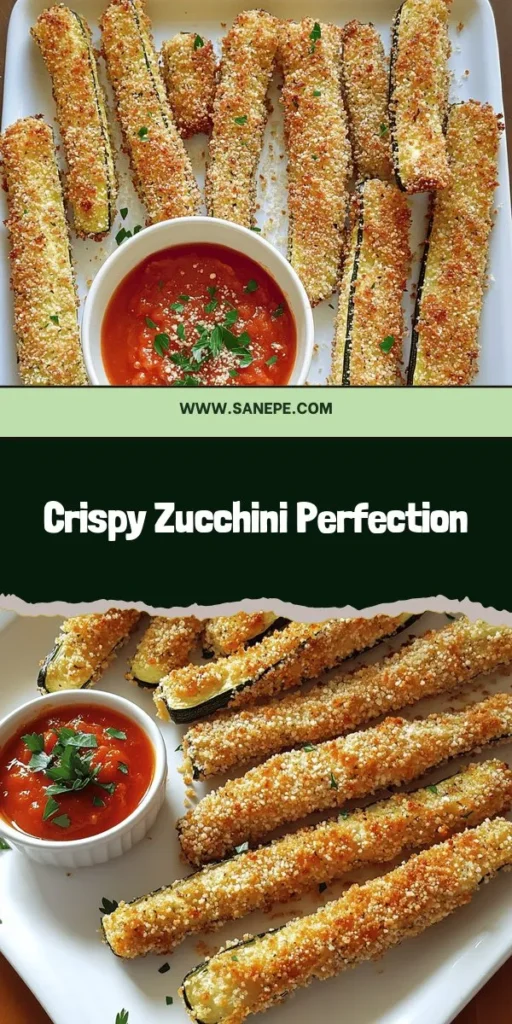 Enjoy a guilt-free snack with these crispy baked zucchini sticks! This easy recipe combines fresh zucchini with flavorful breadcrumbs and Parmesan cheese for a crunchy treat perfect for any occasion. Low in calories and high in nutrients, these zucchini sticks are versatile as an appetizer, side dish, or healthy snack. Click through to explore the full recipe, nutrition tips, and serving ideas that will inspire your next meal!