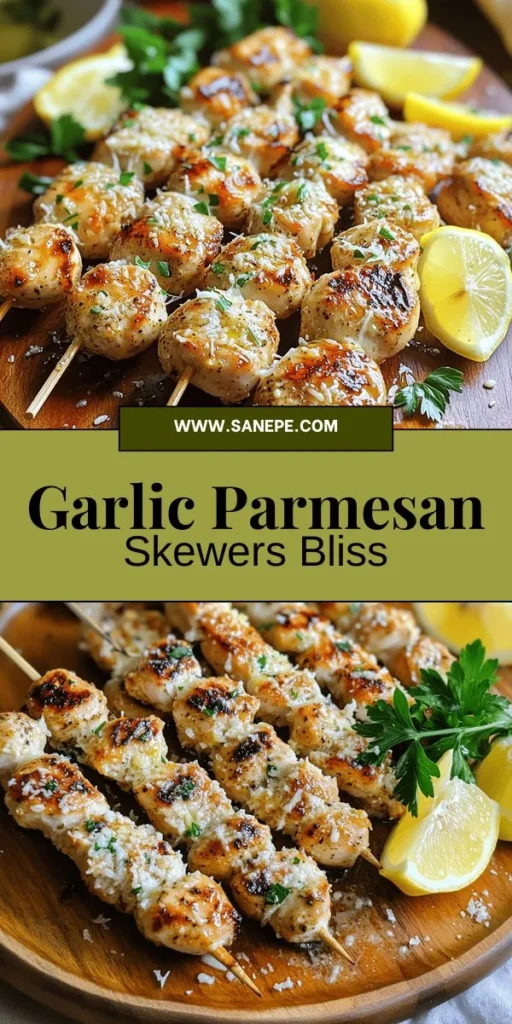 Savor the deliciousness of Garlic Parmesan Chicken Skewers, the perfect blend of garlic, cheese, and juicy chicken for any occasion. Ideal for summer barbecues or cozy weeknight dinners, these skewers are easy to make and full of flavor. Discover tips for marinating, grilling, and serving to make your meal unforgettable. Click through to explore mouthwatering recipes and elevate your next gathering with these flavorful delights!