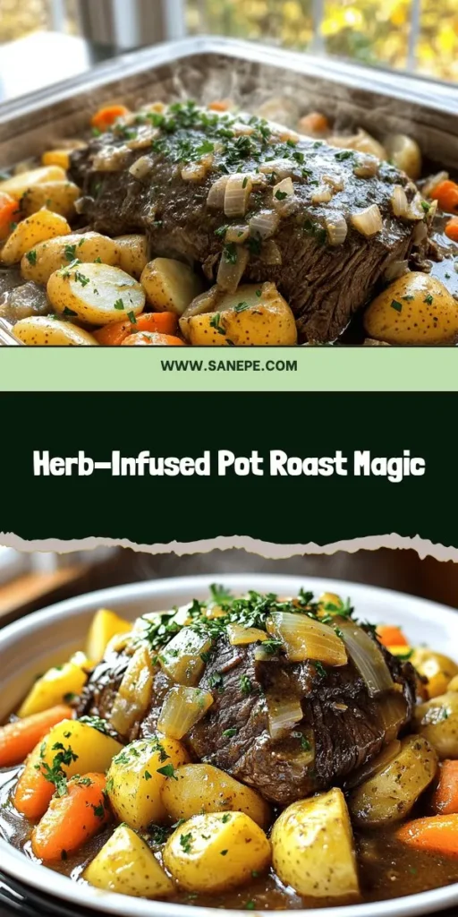 Indulge in the ultimate comfort food with this Hearty Herb-Infused Slow Cooker Pot Roast! This classic recipe combines tender beef, aromatic herbs, and flavorful vegetables, all cooked to perfection in your slow cooker. It's easy to prepare and perfect for family gatherings or cozy dinners. Discover how to create this mouth-watering dish that will fill your home with delicious aromas and warm hearts. Click to explore the full recipe and elevate your dining experience!