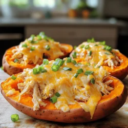 Buffalo Chicken Stuffed Sweet Potatoes Recipe